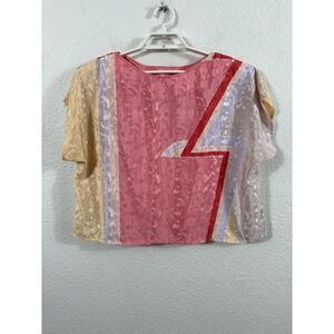 Vintage 80s John's Girl Collectibles Shirt Womens Large Multicolor Oversized